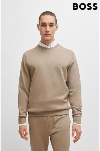BOSS Brown Cotton Terry Relaxed Fit Sweatshirt (Q75543) | £99
