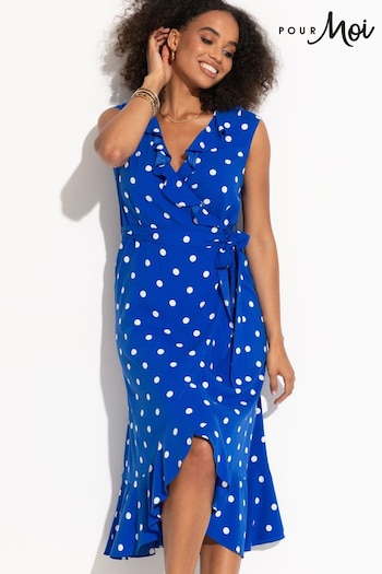 Pour Moi Blue LENZING™ ECOVERO™ Viscose Midaxi Wrap Beach Dress (Q75557) | £42
