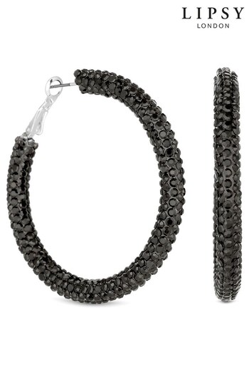 Lipsy Jewellery Black Disco Hoop Earrings (Q75593) | £17