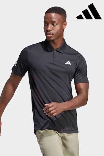 adidas Black Club 3-Stripes Tennis Polo Shirt (Q75617) | £38