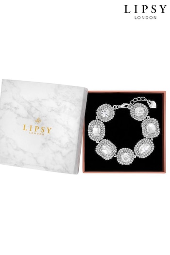 Lipsy Jewellery Silver Crystal Round Statement Bracelet (Q75635) | £25