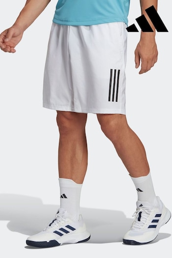 adidas White Club 3-Stripes Tennis Shorts (Q75643) | £38