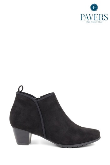Pavers Heeled Short Black Ankle Boots (Q75684) | £40