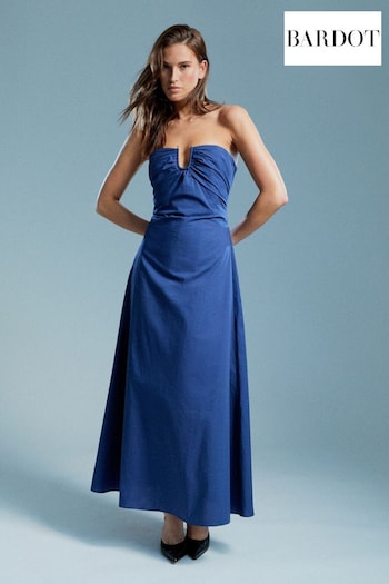 Bardot Blue Lora Poplin Maxi Dress (Q75686) | £109