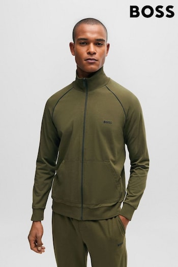 BOSS Green Stretch-Cotton Zip-up Jacket With Embroidered Logo (Q75702) | £59
