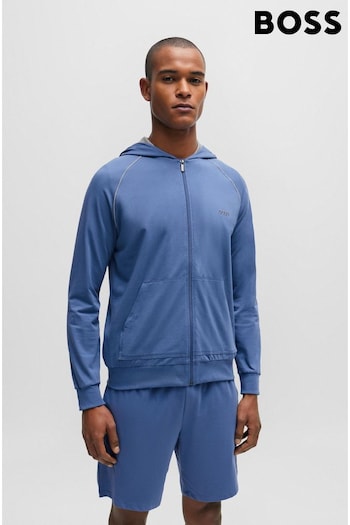 BOSS Blue Zip Up Jersey Hoodie (Q75726) | £69