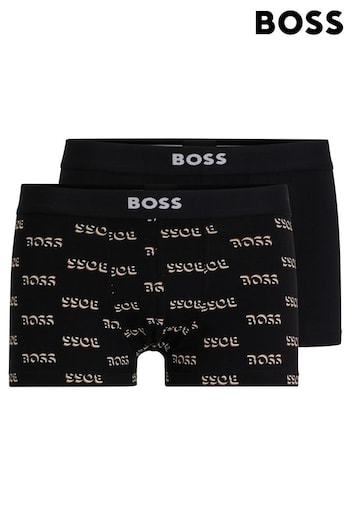 BOSS Black Two-Pack of Stretch-Cotton Trunks With Logo Waistbands (Q75727) | £39
