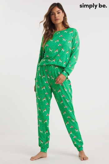Simply Be Green Pretty Secrets Supersoft Pyjamas (Q75749) | £24