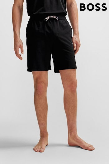BOSS Black Stretch Cotton Pyjama Shorts With Logo Print (Q75760) | £49