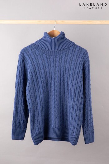Lakeland shorts Clothing Blue Mischa Cable Knitted Roll Neck Jumper (Q75781) | £40