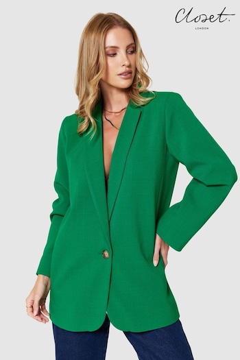 Closet London Green Oversized Tailored Single Breasted Blazer (Q75907) | £65