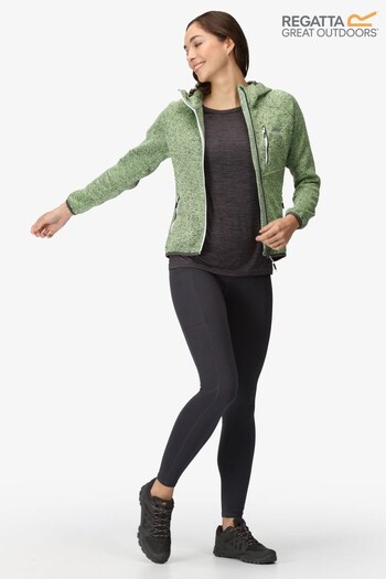 Regatta Womens Green Newhill Full Zip Hooded Fleece (Q76153) | £46