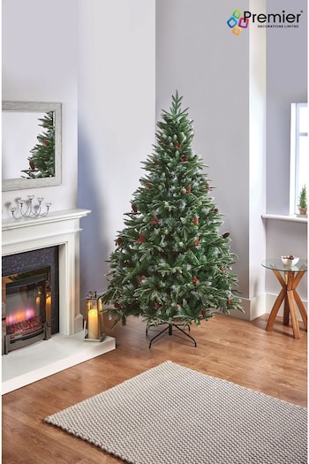 Premier Decorations Ltd Green 7ft Frosted Spruce Berry and Cone Christmas Tree (Q76183) | £250