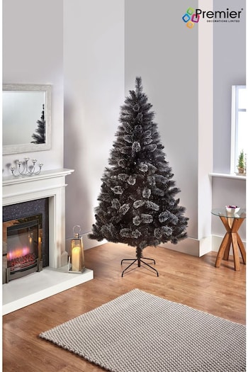 Premier Decorations Ltd Black 6ft Tipped Fir Cashmere Tips Christmas Tree (Q76195) | £110