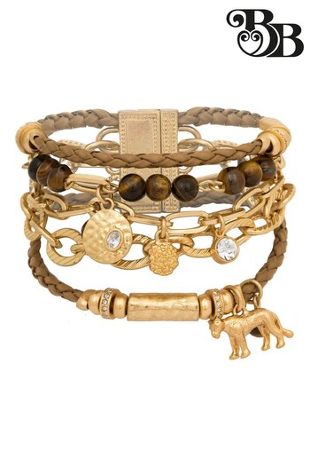 Bibi Bijoux Gold Tone 'Lioness Spirit' Layered Bracelet (Q76219) | £50