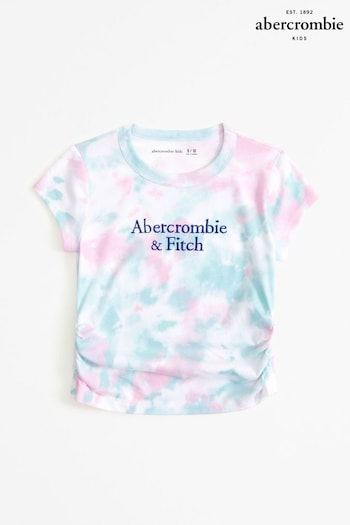 Abercrombie & Fitch skirts Tie Dye Logo Cropped White T-Shirt (Q76455) | £20