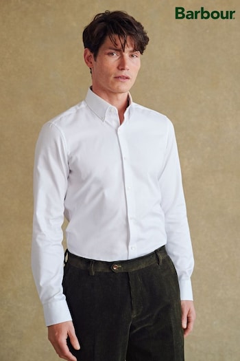 Barbour® White Cotton Oxford Shirt (Q76582) | £80