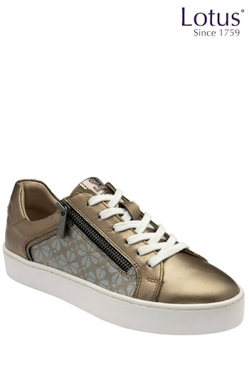 Lotus Metallic Leather Casual Zip-Up Trainers (Q76603) | £70