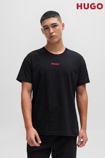 HUGO Relaxed-Fit Black Pyjamas In Stretch Cotton With Logo Details (Q76710) | £79
