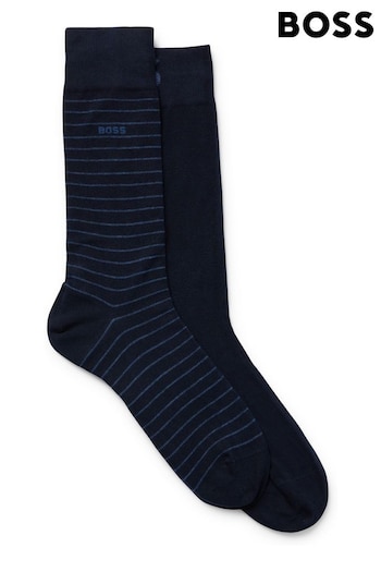 BOSS Blue of Regular-Length Socks 2 Pack in Stretch Cotton (Q76731) | £20