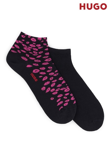 HUGO Cotton Blend Short Black Socks 2 Pack (Q76754) | £13