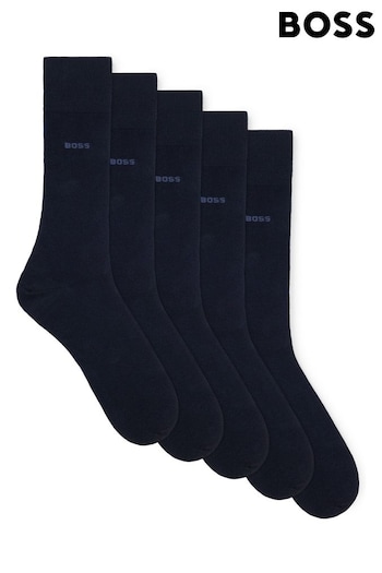 BOSS Blue Cotton Blend Regular Length Socks 5 Pack (Q76762) | £39