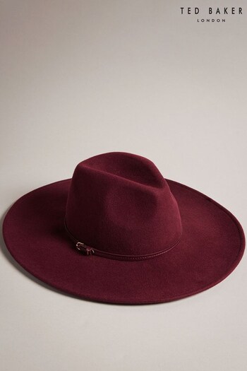 Ted Baker Purple Abbiea Buckle Felt Hat (Q76872) | £55