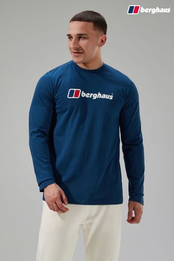Berghaus Big Mens Blue Logo Long Sleeve T-Shirt (Q76895) | £35