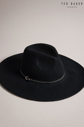 Ted Baker Abbiea Buckle Felt Black Hat (Q76922) | £55