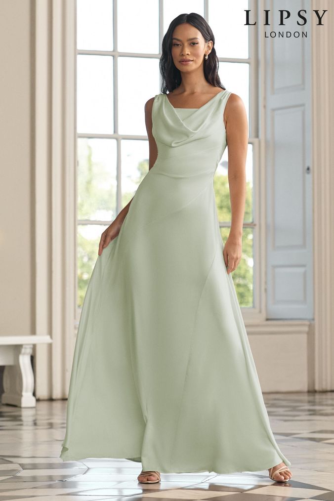 Cowl neck bridesmaid outlet dress uk