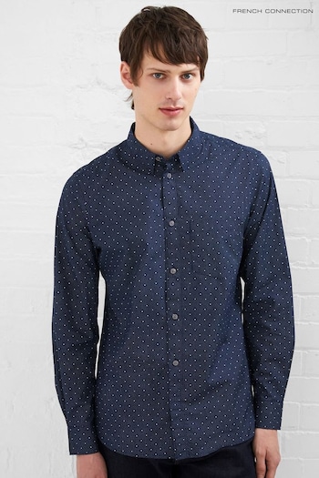 French Connection Blue Spot Design Long Sleeve Shirt (Q76973) | £35