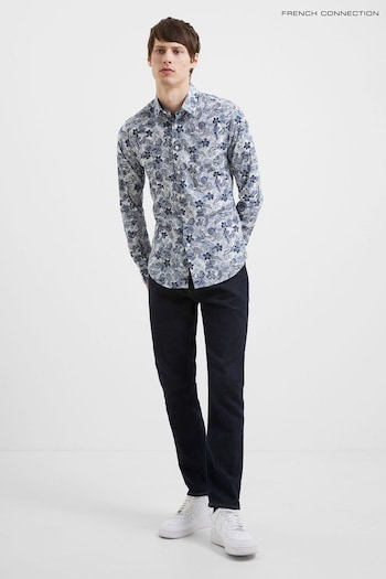 French Connection Blue Premium Floral Long Sleeve Shirt (Q76974) | £39