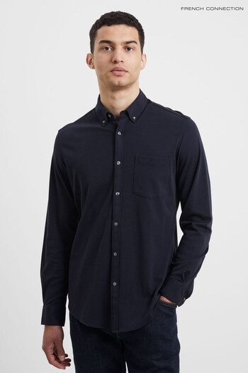 French Connection Black Premium Jersey Long Sleeve Shirt (Q77038) | £45