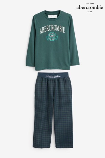 Abercrombie & Fitch Green Flannel Pyjamas (Q77054) | £42