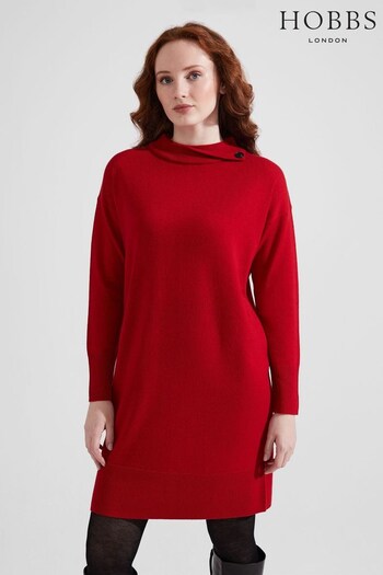 Hobbs Red Talia Knitted Dress (Q77136) | £129