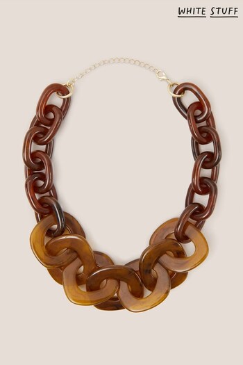 White Stuff Tulip Resin Chain Brown Necklace (Q77249) | £22.50