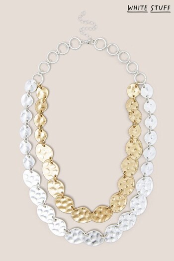White Stuff Natural Pansy Hammered Mix Necklace (Q77281) | £22.50