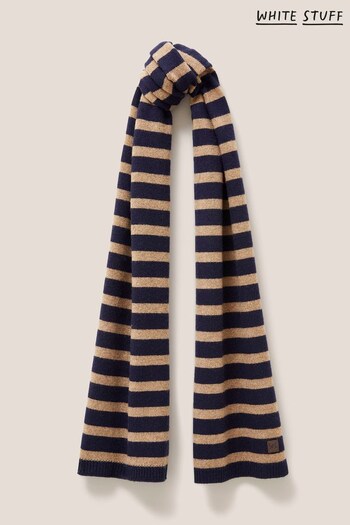 White Stuff Blue Stripe Wool Knit Scarf (Q77283) | £39