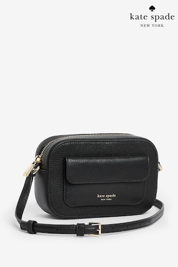 kate spade new york Ava Pebbled Leather Crossbody Black Bag (Q77412) | £225
