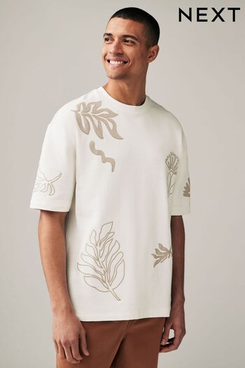 White Relaxed Fit Floral Nature Graphic T-Shirt (Q77648) | £22