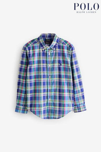 Stretch-infused cotton pullover Boy Plaid Cotton Poplin Shirt (Q77668) | £75 - £79