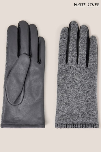 White Stuff Grey Lucie Leather Gloves (Q77670) | £35