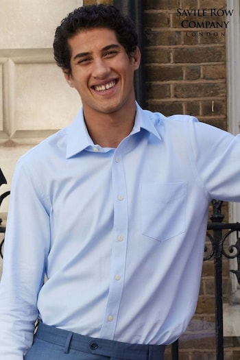 Savile Row Company Sky Blue Classic Fit Single Cuff Formal Shirt (Q77776) | £55