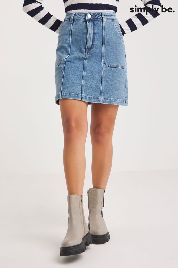 Simply be clearance denim skirt
