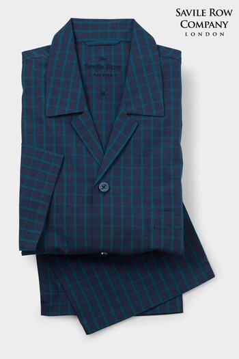 Savile Row Company Blue Check Pyjamas (Q77797) | £50