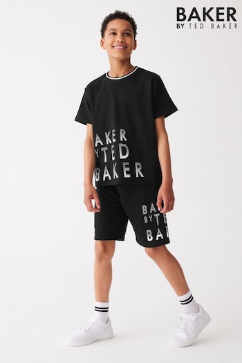 Baker by Ted Baker Graphic Black T-Shirt and Shorts Set (Q77897) | £30 - £37
