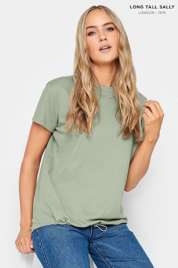 Long Tall Sally Green Drawstring Hem Cotton T-Shirt (Q77917) | £19