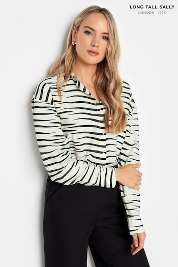 Long Tall Sally Cream Zebra Printed Shirt (Q77966) | £29