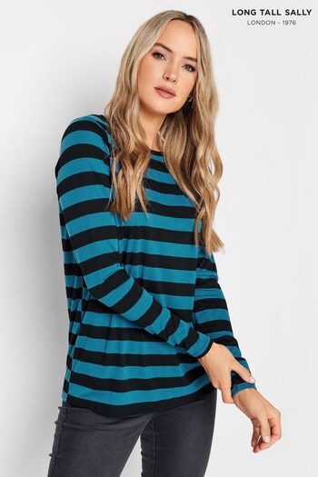 Long Tall Sally Blue Stripe Blue T-Shirt (Q77988) | £20