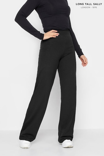 Long Tall Sally Black Wide Leg Jersey Yoga Pants (Q77991) | £27